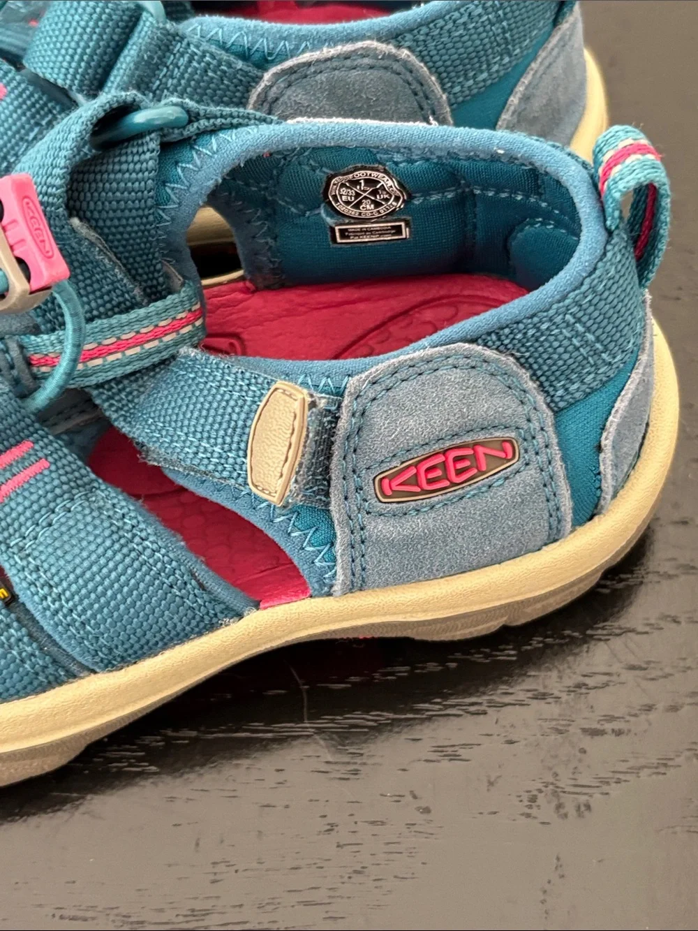 Keen Kids Teal and Pink Outdoor Closed-Toe Sandals